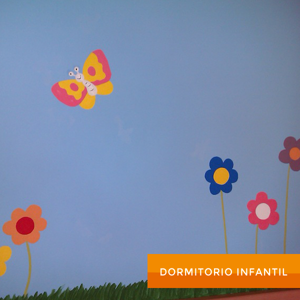 Pintura decorativa en dormitorio infantil
